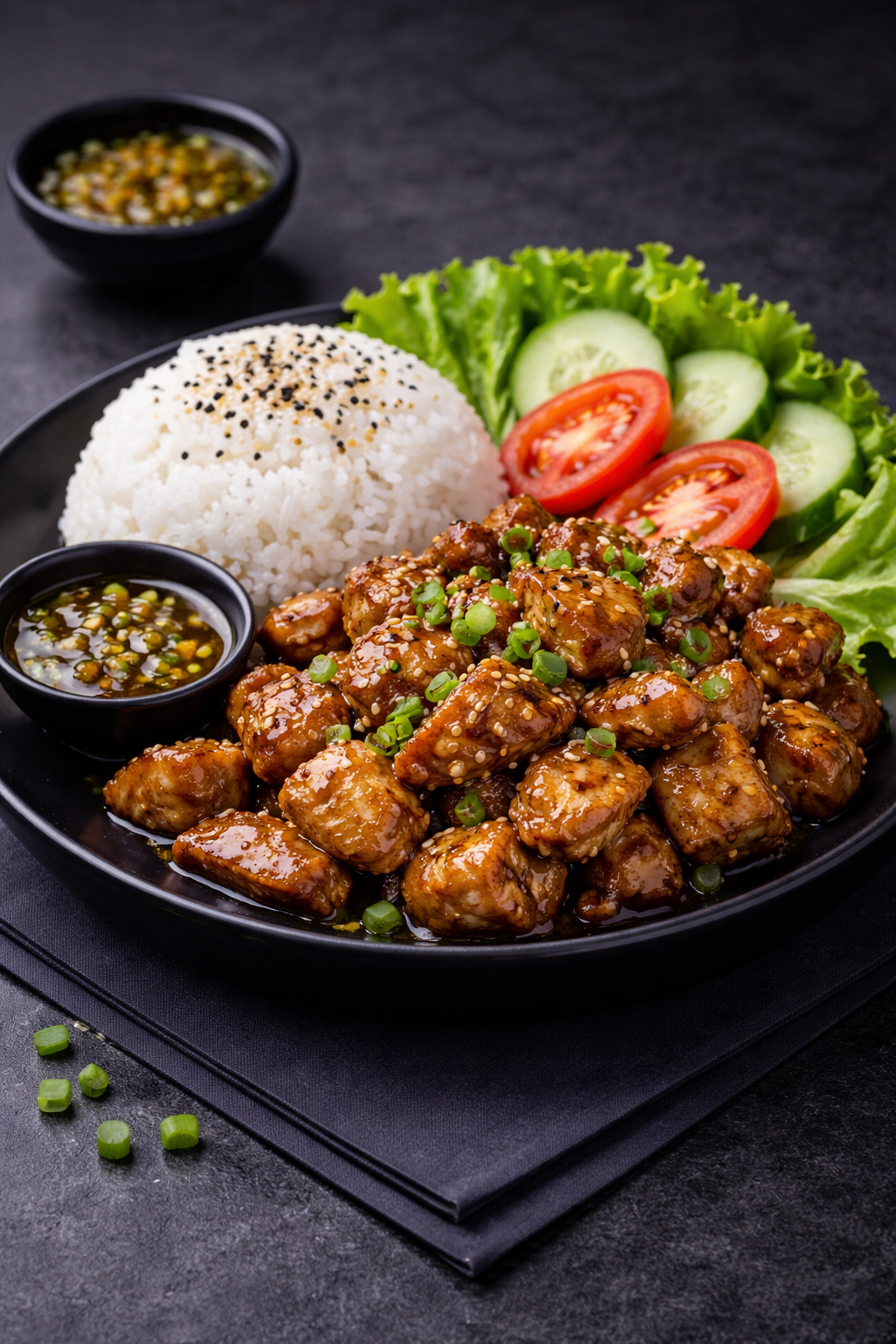 Loc Lac bœuf Thai & Co — bœuf mariné sauté au wok, riz jasmin, salade et œuf au plat, restaurant thaï Combs-la-Ville