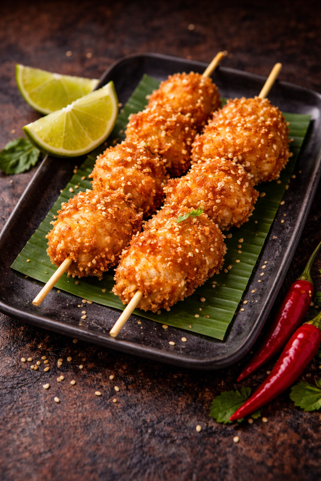 Brochettes de poulet mariné et grillé Thai & Co — sauce maison et riz parfumé, street food thaïlandais Combs-la-Ville